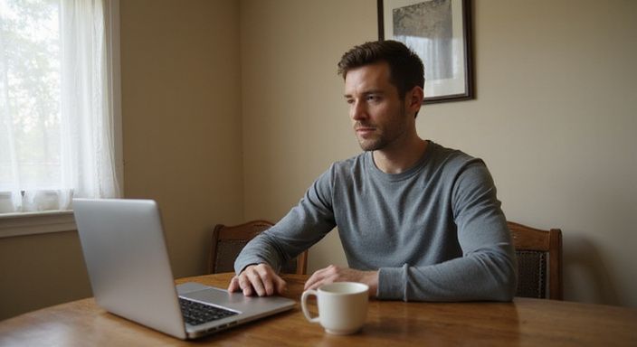 Eine Person suche auf ihrem Laptop nach sexkontakt in Burgenland.
