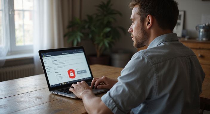 Eine Person bereitet sich auf ein virtuelles Date am Laptop vor. Eine Person bereitet sich auf ein virtuelles Date am Laptop vor.