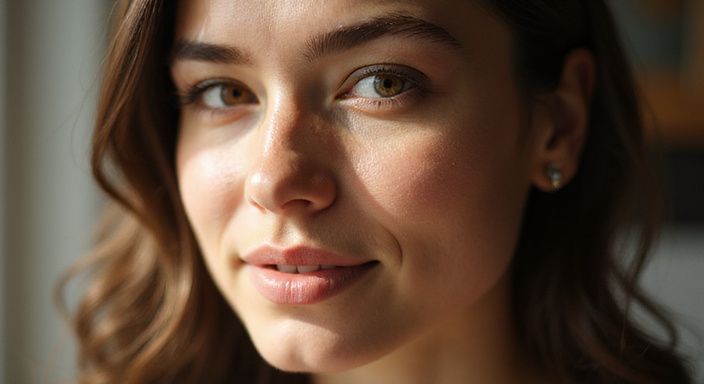 Nahaufnahme eines entspannten Gesichts mit feinen Details und Ausdruck. Sexkontakt und sextreffen in Villach