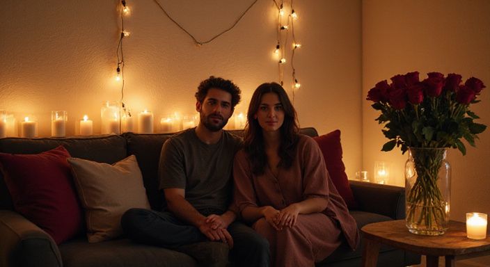 Intime Momentaufnahme eines Paares in einem gemütlichen Schlafzimmer. Intime Momentaufnahme eines Paares in einem gemütlichen Schlafzimmer.